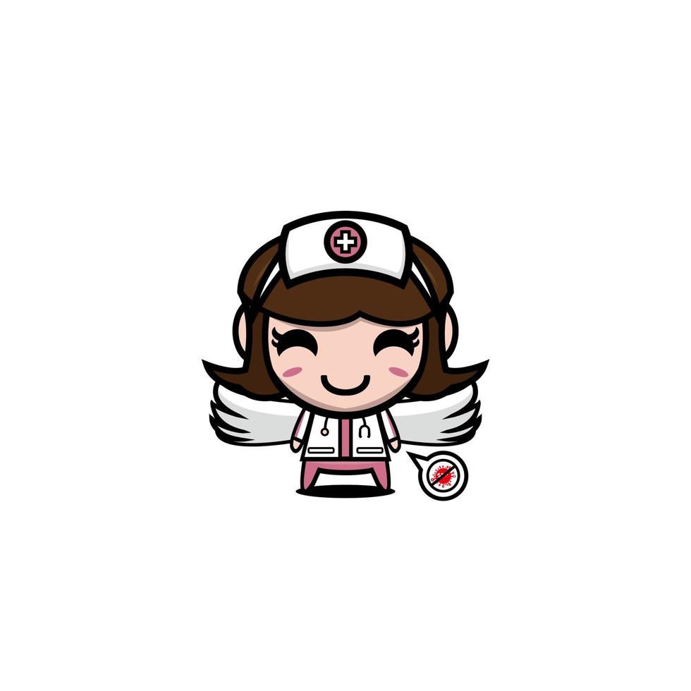 Cute female nurse cartoon character profession vector