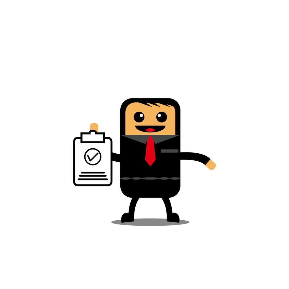 Illustration cute businessman character concept vector