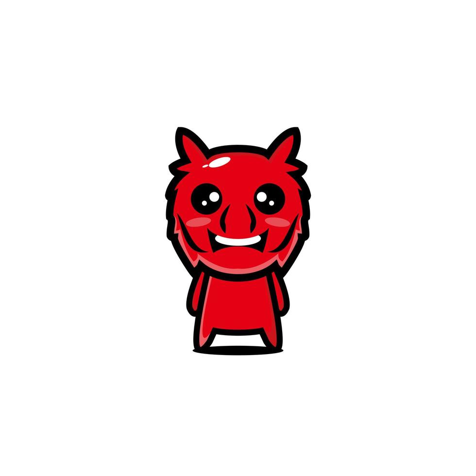 Red devil character cartoon vector design