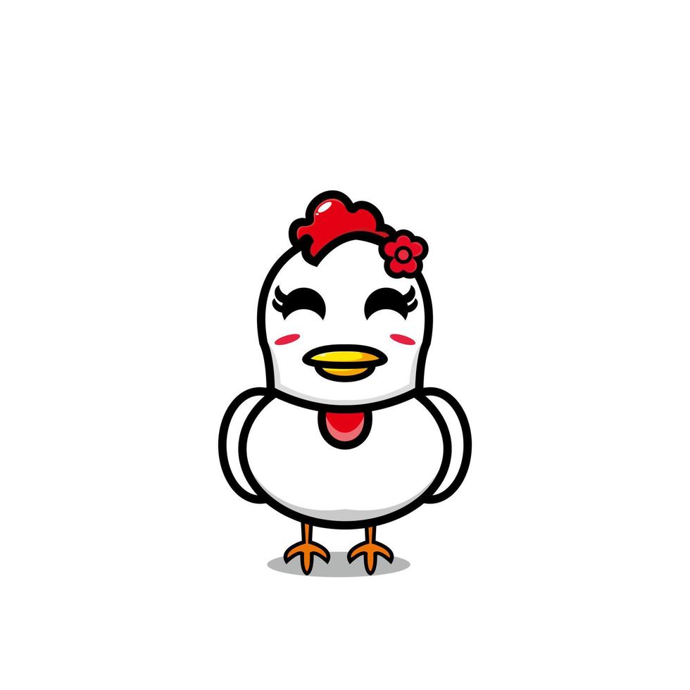Vector cartoon chicken cute character design