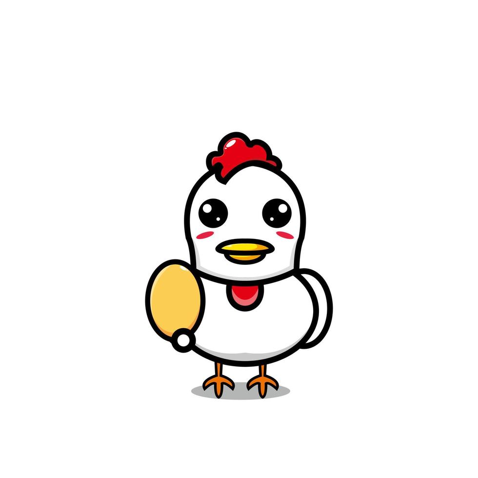 vector de dibujos animados pollo lindo diseño de personajes