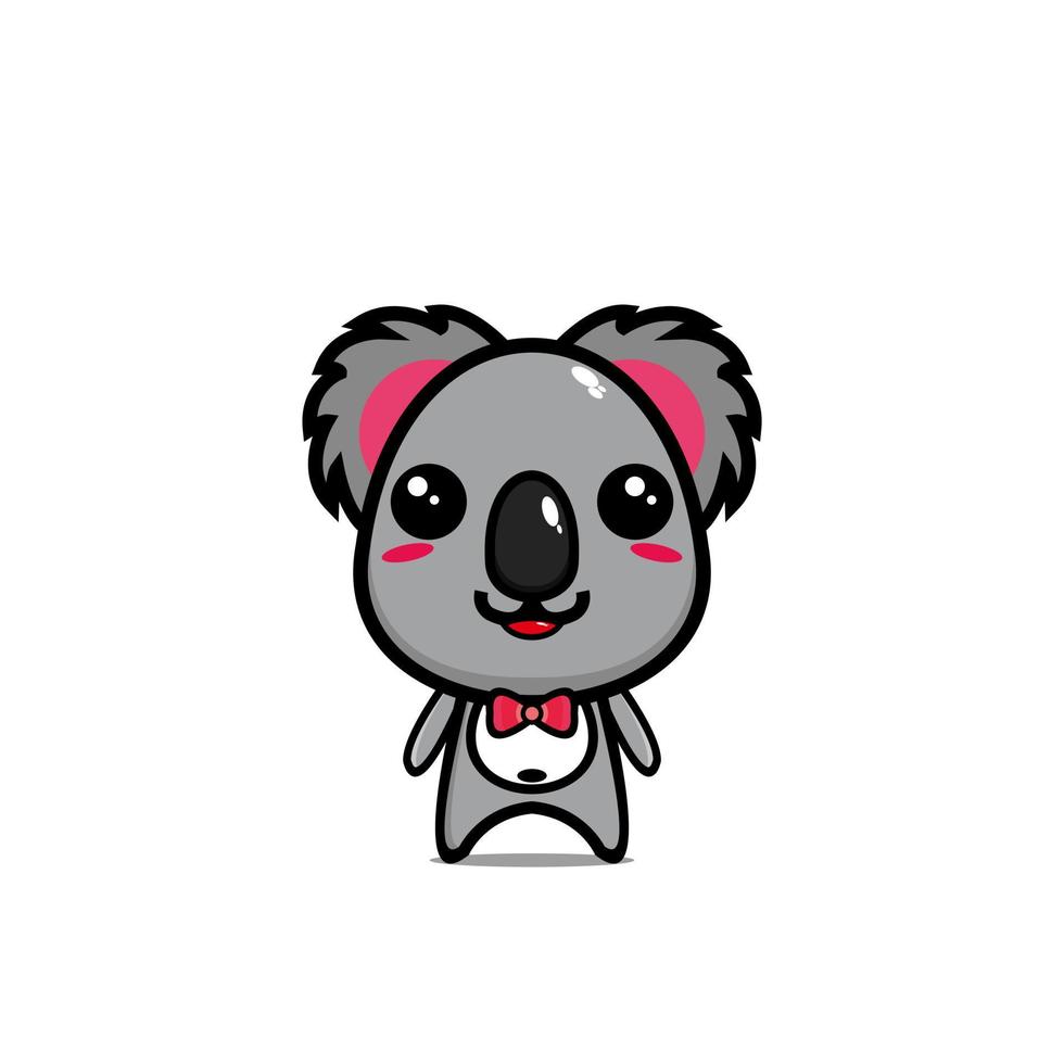 mascota de diseño de personaje de dibujos animados lindo koala vector