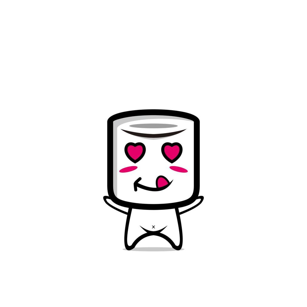 Design mascot cute marshmallow character graphic vector