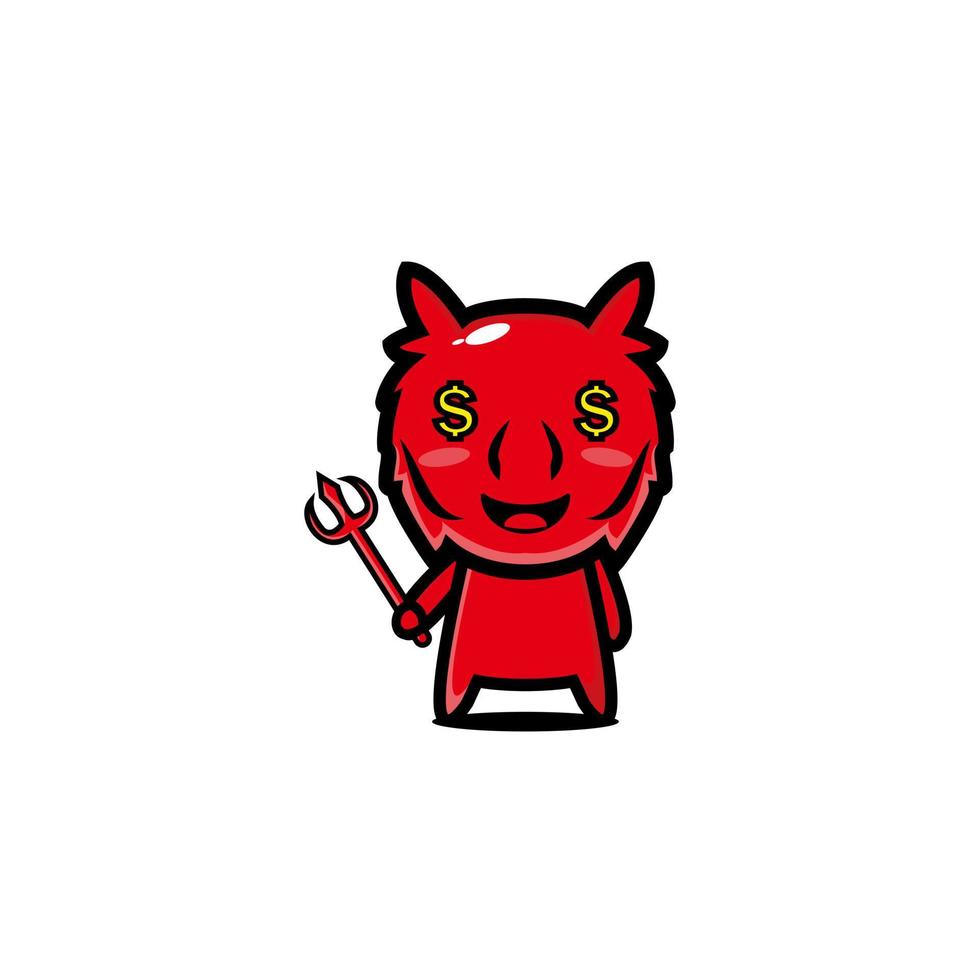 Red devil character cartoon vector design