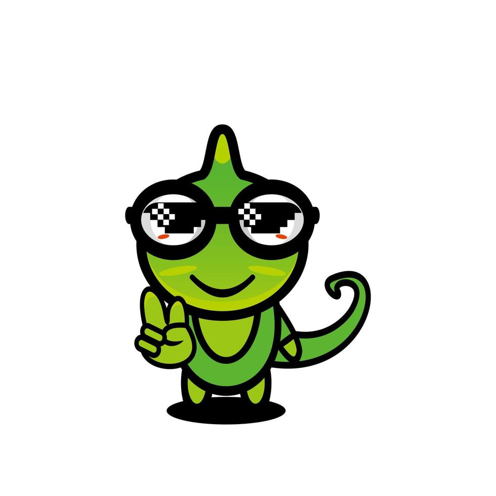 Chameleon character cartoon vector mascot