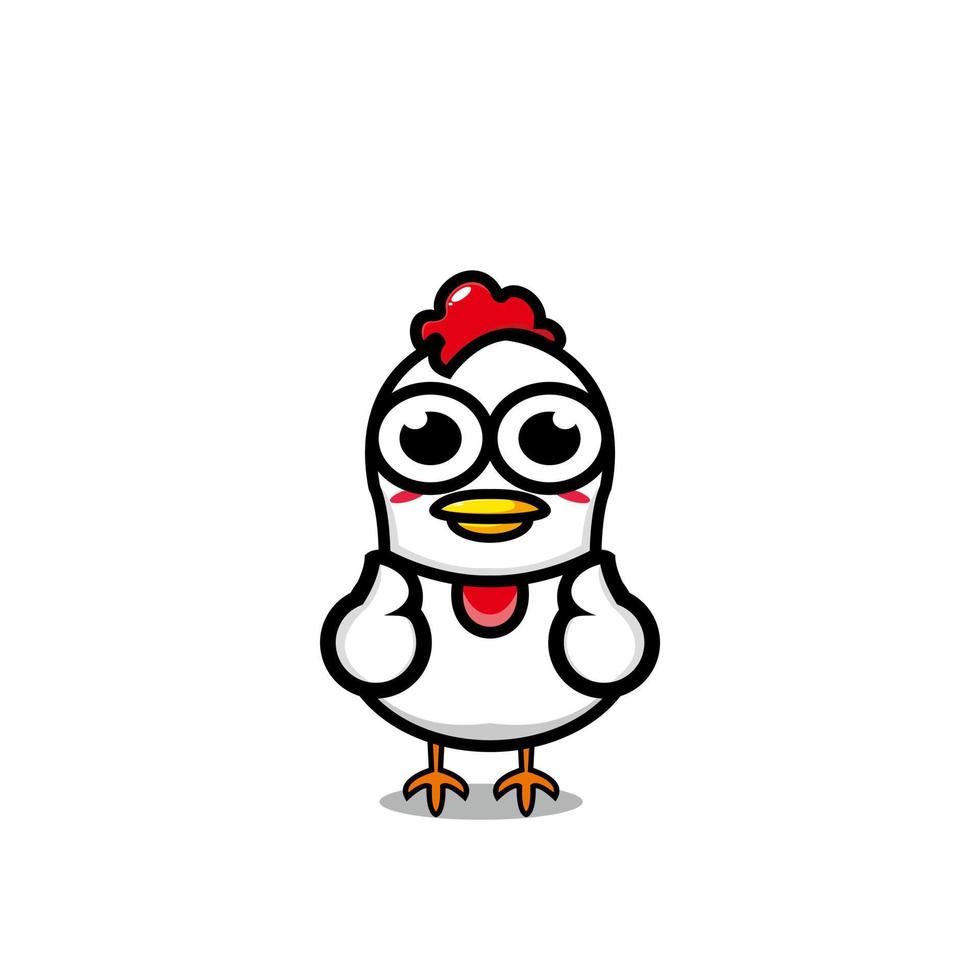 vector de dibujos animados pollo lindo diseño de personajes