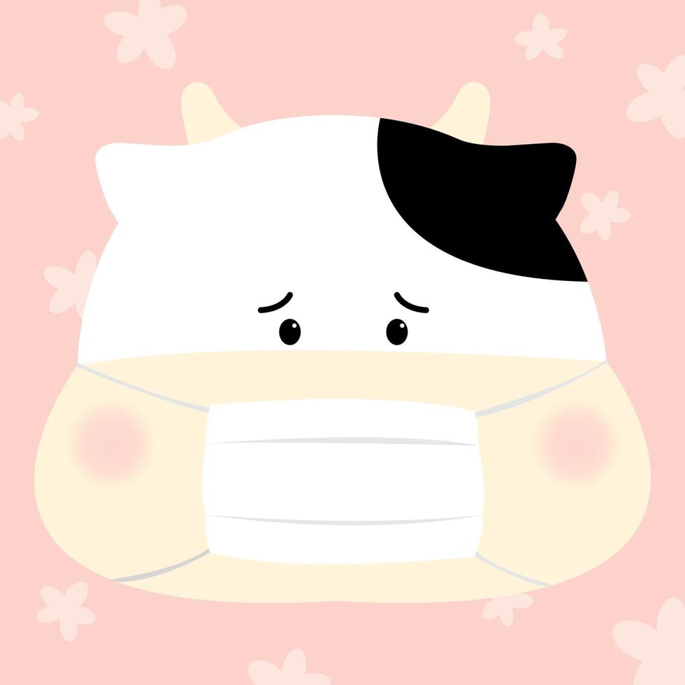 The cow with face mask vector