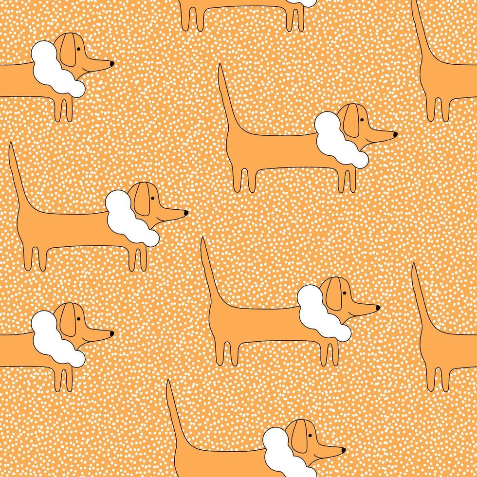 Dachshund dog seamless pattern with dots. Animal vector illustration on marigold background. Goof for textile, fabric, wrapping paper, packaging, clothing, print. 4778604 Vector Art at Vecteezy dachshund-dog-seamless-pattern-with-dots-animal-vector-illustration-on-marigold-background-goof-for-textile-fabric-wrapping-paper-packaging-clothing-print-4778604-vector-art-at-vecteezy