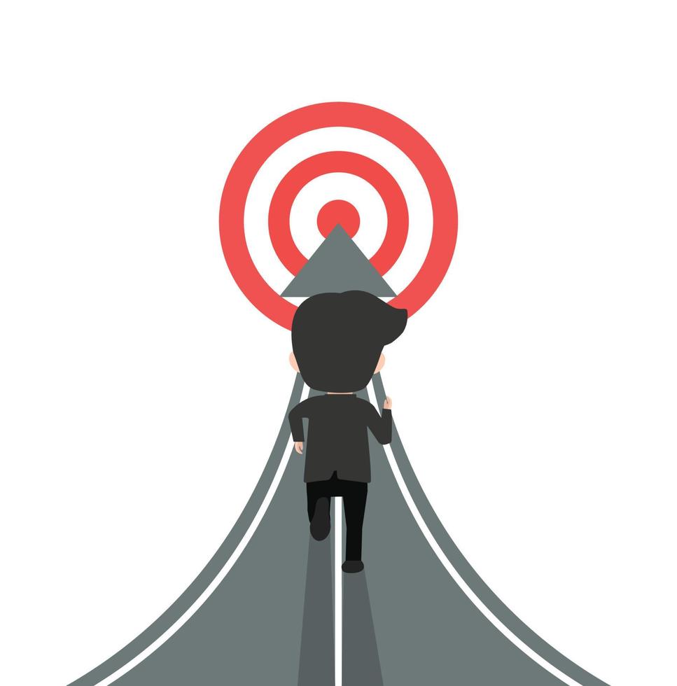 businessman forward to the target red vector