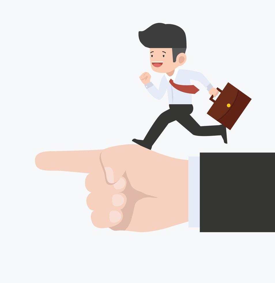 businessman Running  pointing way to success concept vector