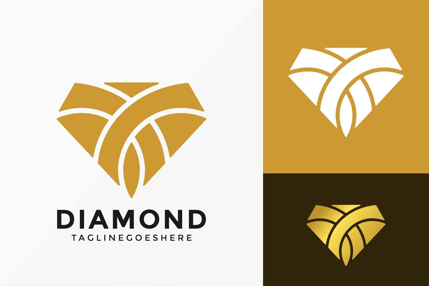 Diseño de vector de logotipo de gemas de diamantes de lujo. emblema abstracto, concepto de diseños, logotipos, elemento de logotipo para plantilla.