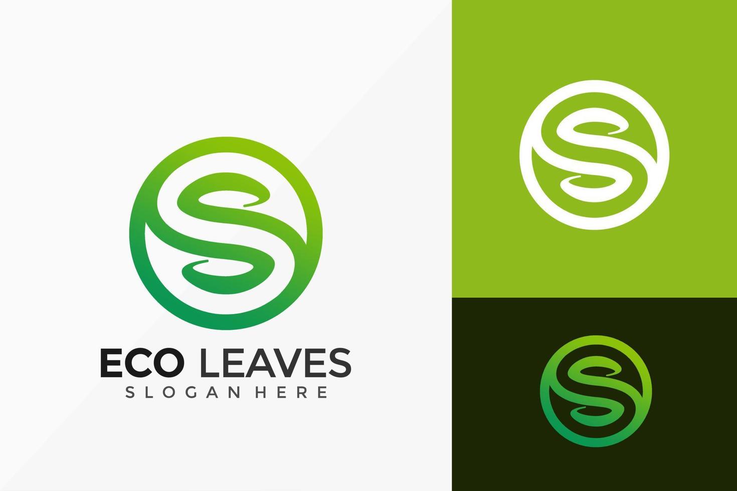 Letter S Eco Leaves Logo Design. Creative Idea logos designs Vector illustration template