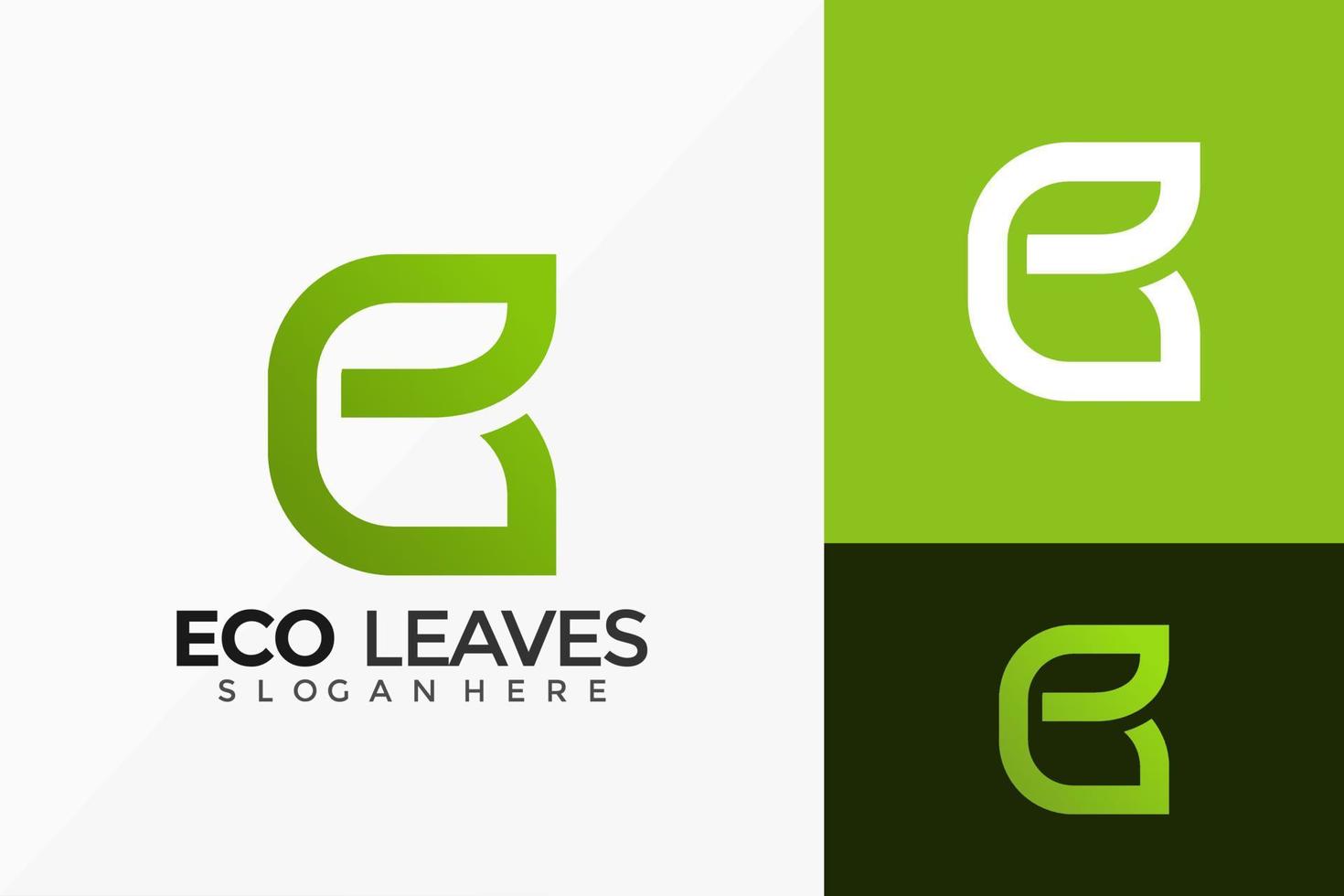 Vector Eco Green Leaf Logo Design. Abstract emblem, designs concept, logos, logotype element for template.