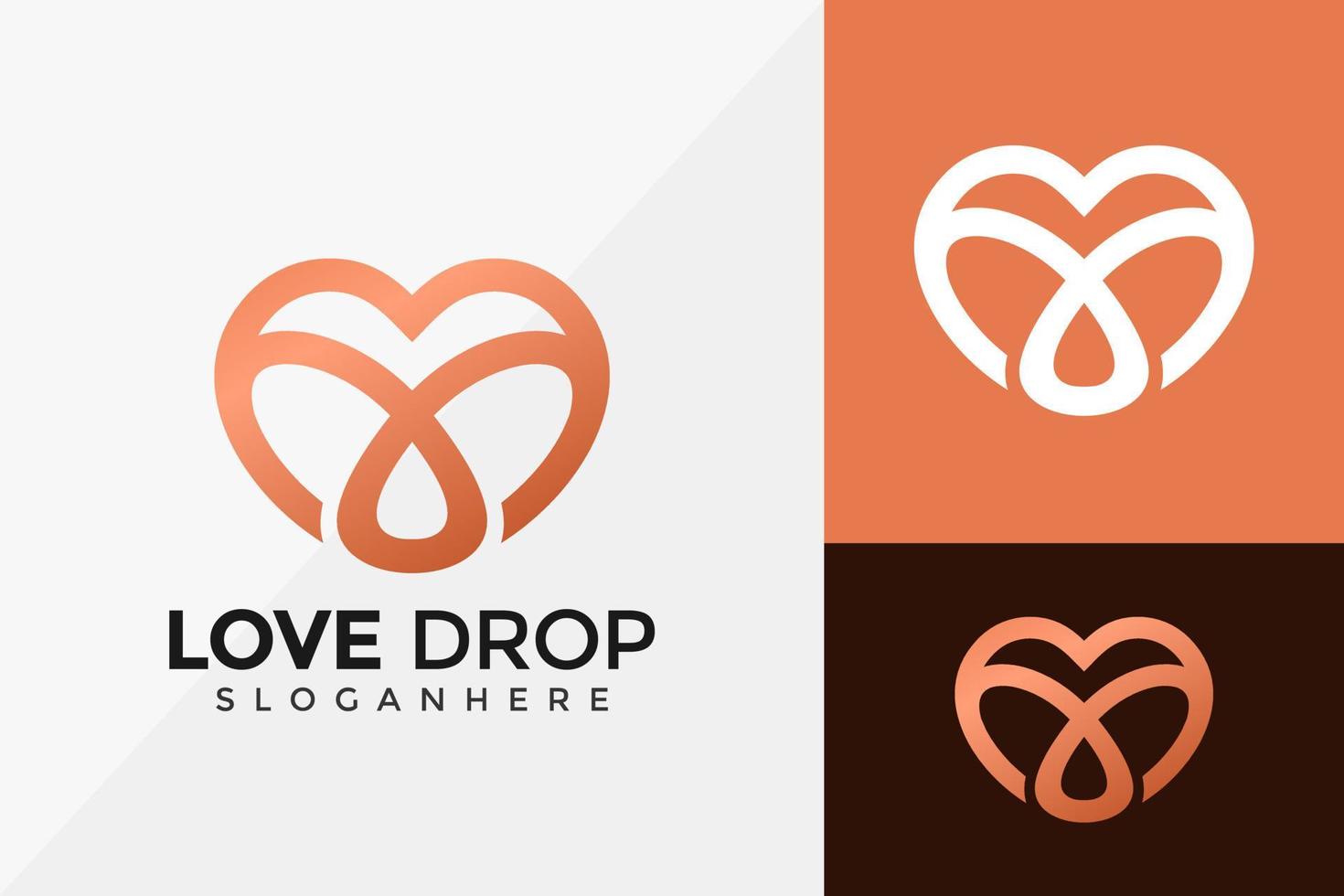 Love Drop Oil Logo Design, Brand Identity Logos Designs Vector Illustration Template