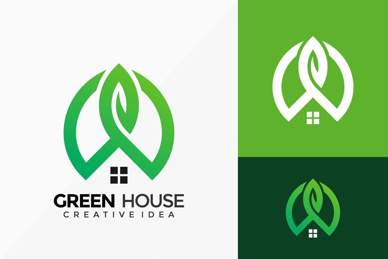 Green House Business Logo Vector Design. Abstract emblem, designs concept, logos, logotype element for template.