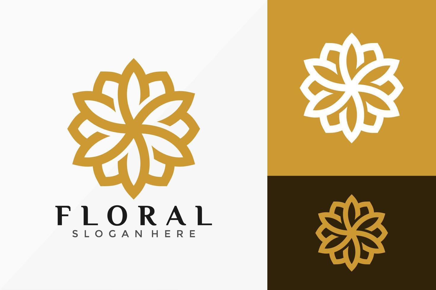 diseño de vector de logotipo geométrico de loto floral. emblema abstracto, concepto de diseños, logotipos, elemento de logotipo para plantilla.