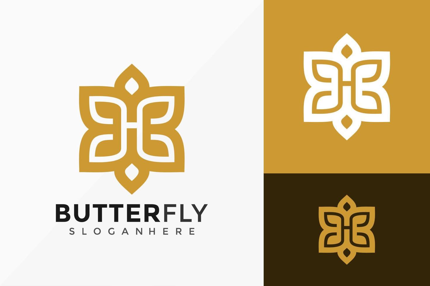 Letter H Creative Butterfly Luxury Logo Vector Design. Abstract emblem, designs concept, logos, logotype element for template.