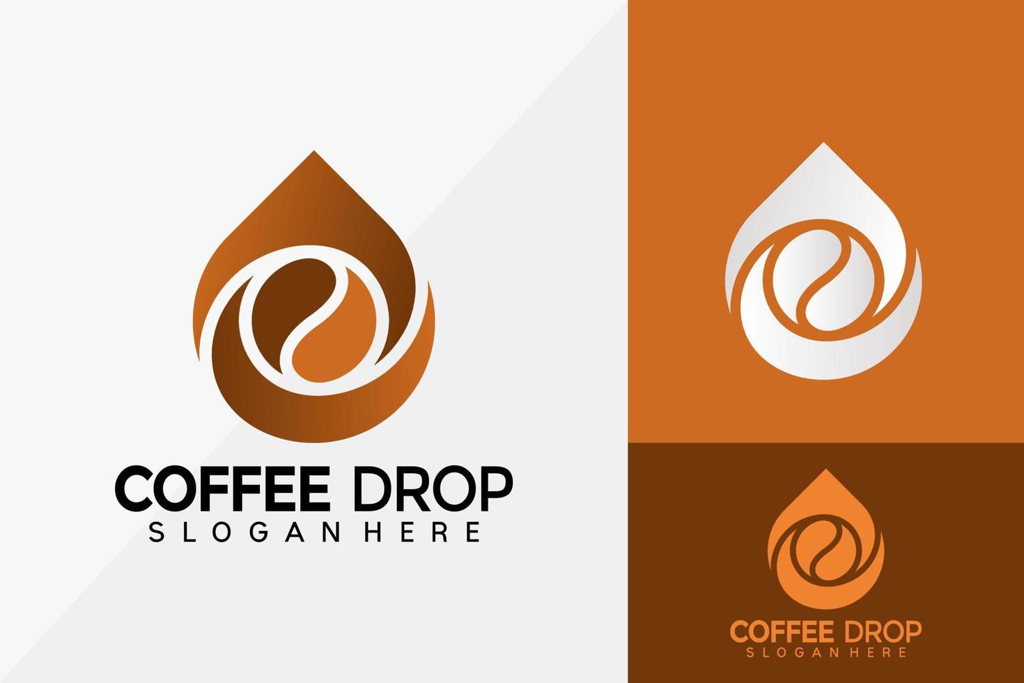 diseño de logotipo de gota de café, vector de logotipos de cafeína, logotipo moderno, plantilla de ilustración de vector de diseños de logotipo