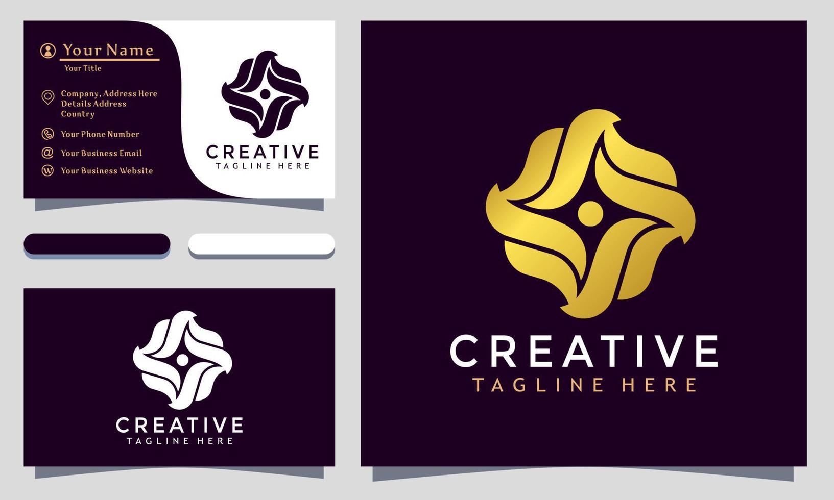 Modern Elegant Royal Flower Logo Design and template. Gold creative Flower Cosmetic Logos icon vector business card