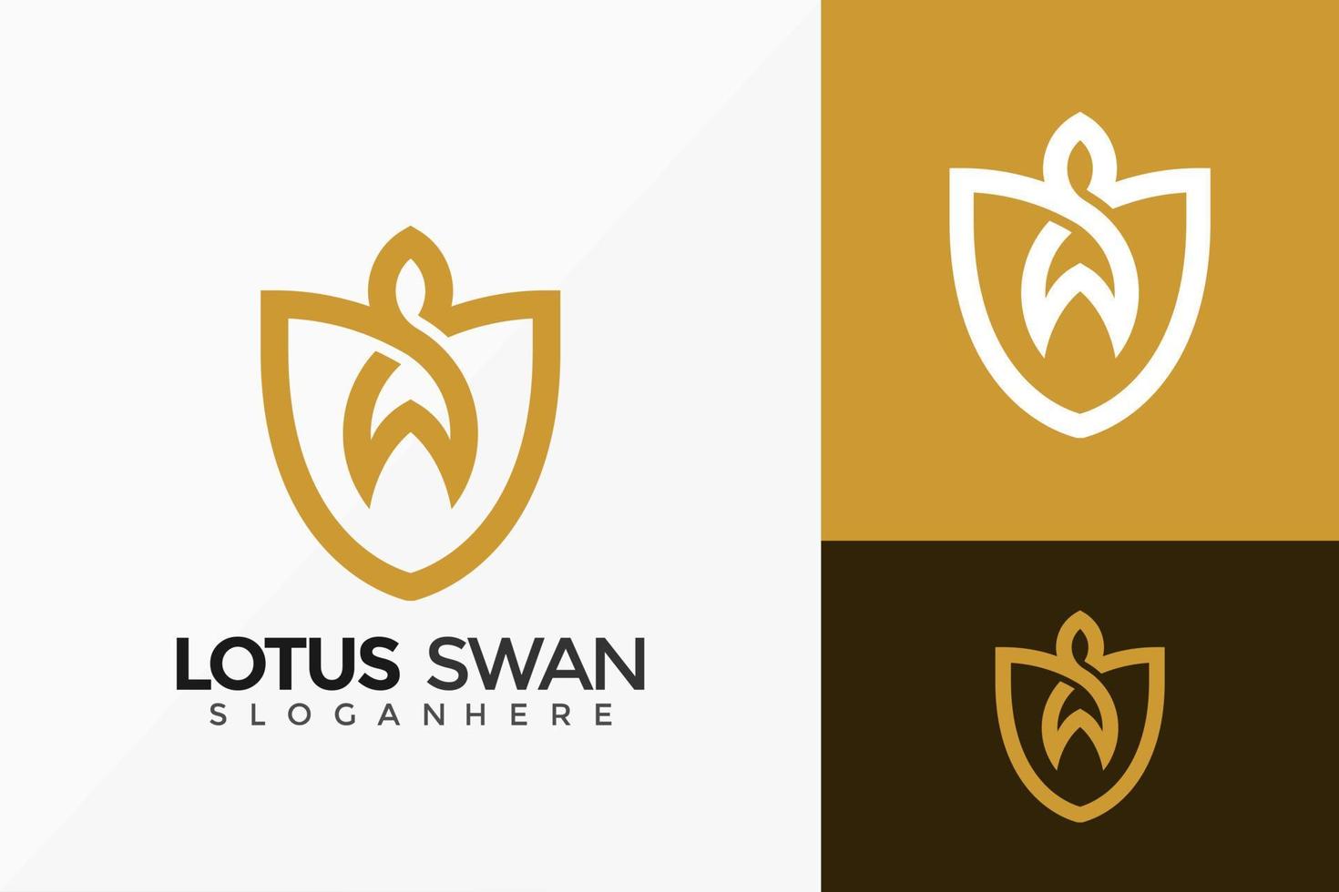 Lotus Swan Logo Vector Design. Abstract emblem, designs concept, logos, logotype element for template.