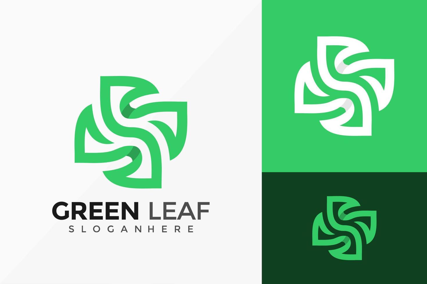 Letter S Green Leaf Logo Vector Design. Abstract emblem, designs concept, logos, logotype element for template.