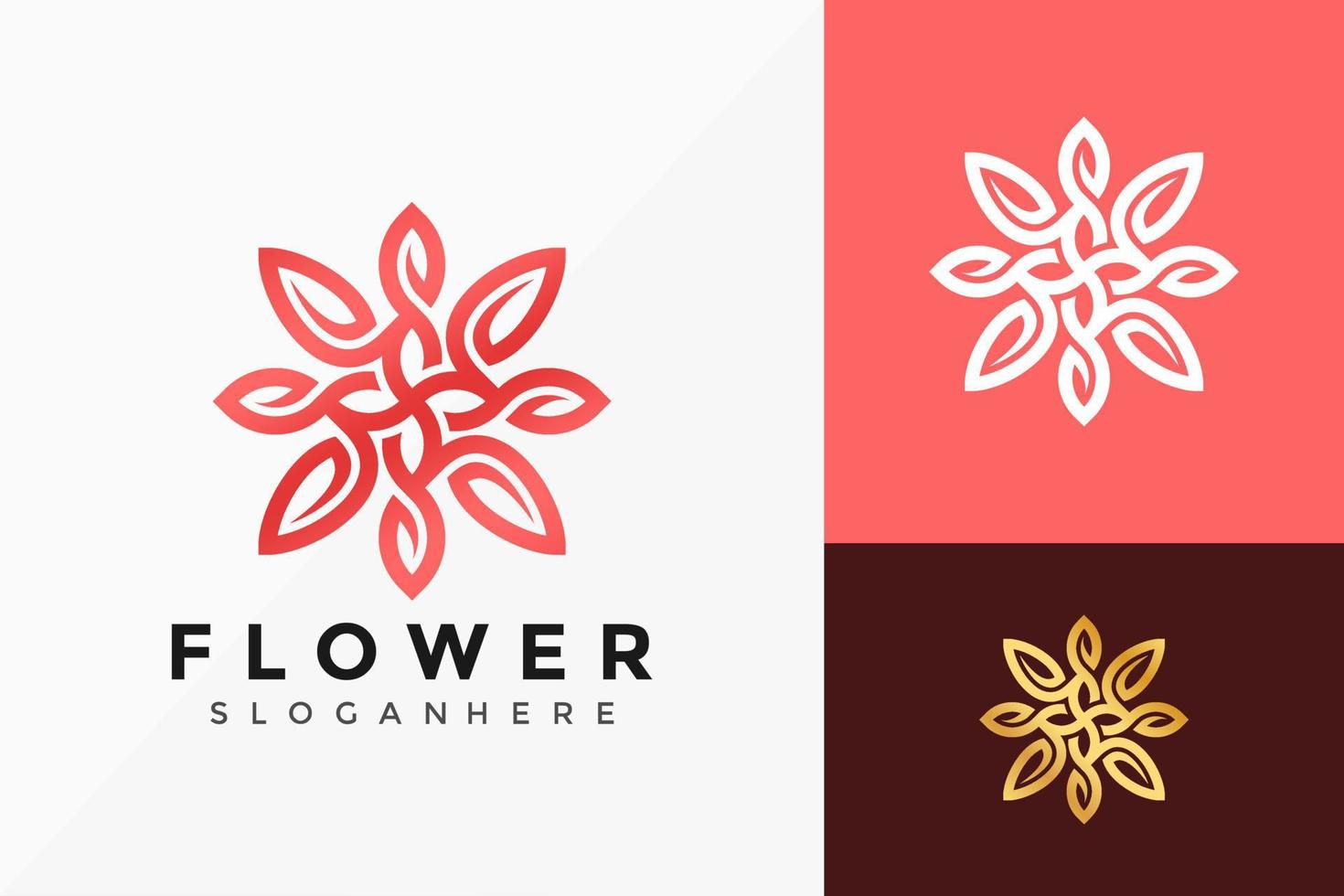 Beauty Flower Jewellery Logo Vector Design. Abstract emblem, designs concept, logos, logotype element for template.