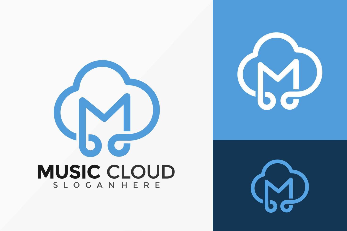 Music Cloud Logo Design. Modern Idea logos designs Vector illustration