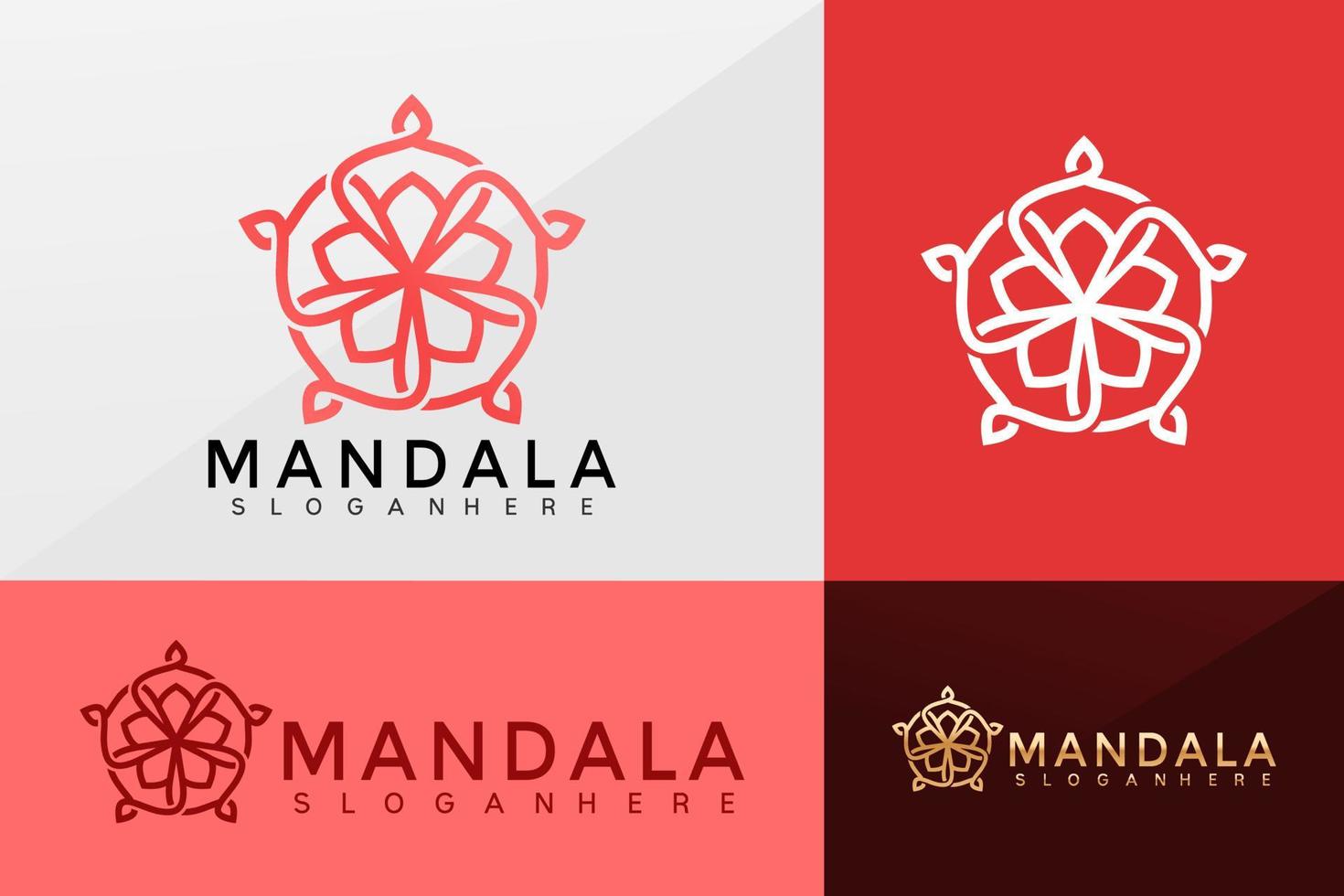 vector de logotipo de empresa de flor de mandala, diseño de logotipos de identidad de marca, logotipo moderno, plantilla de ilustración de vector de diseños de logotipos