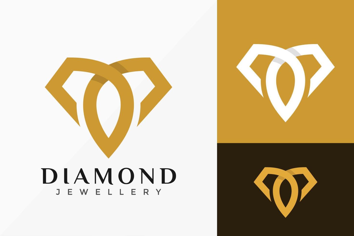 Letter M Line Art Diamond Jewellery Logo Vector Design. Abstract emblem, designs concept, logos, logotype element for template.