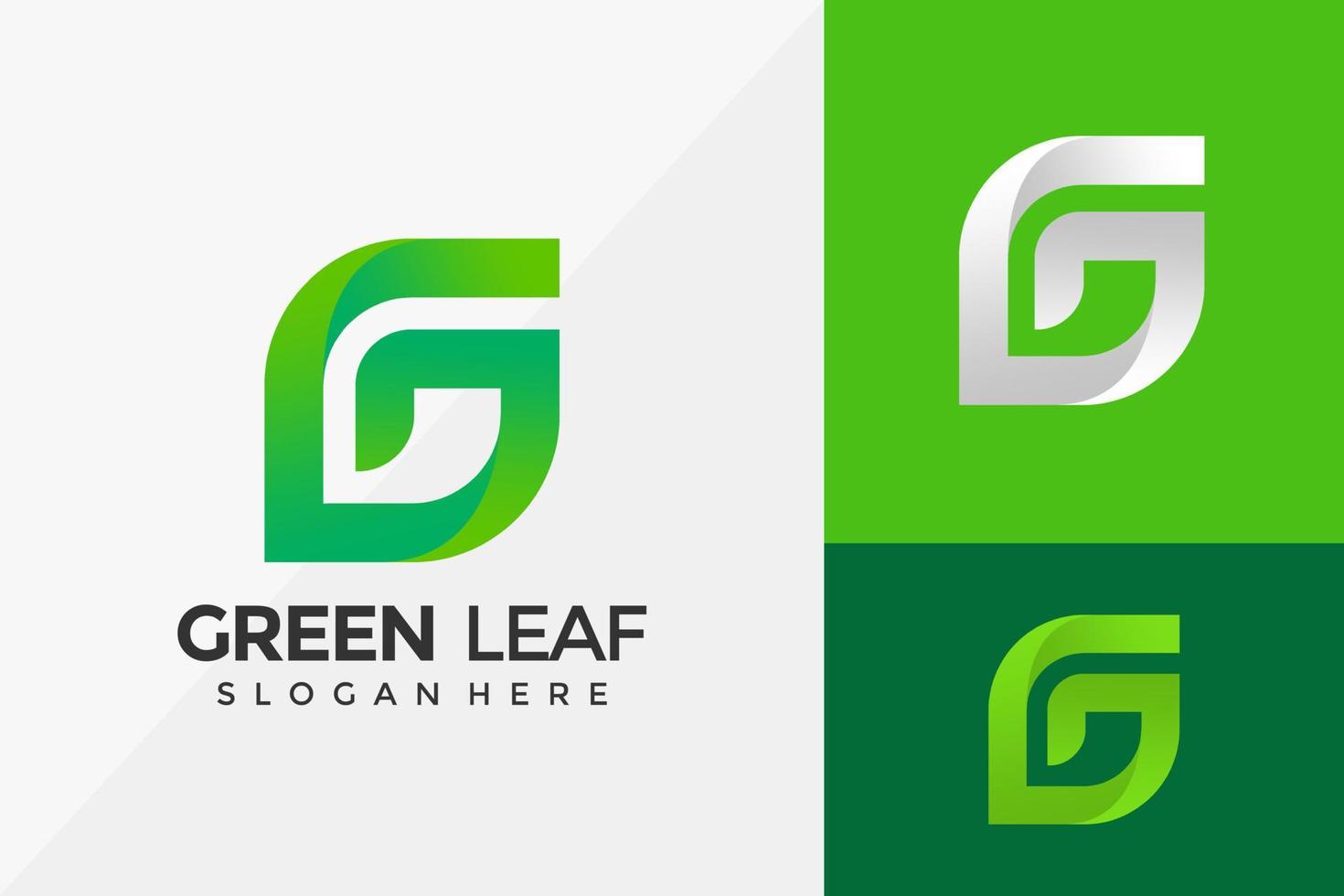 Letter G Nature Green Leaf Logo Design, Modern Logo Designs Vector Illustration Template