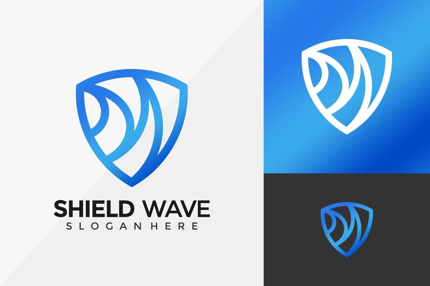 Abstract Shield Wave Logo Design, Modern Logo Designs Vector Illustration Template