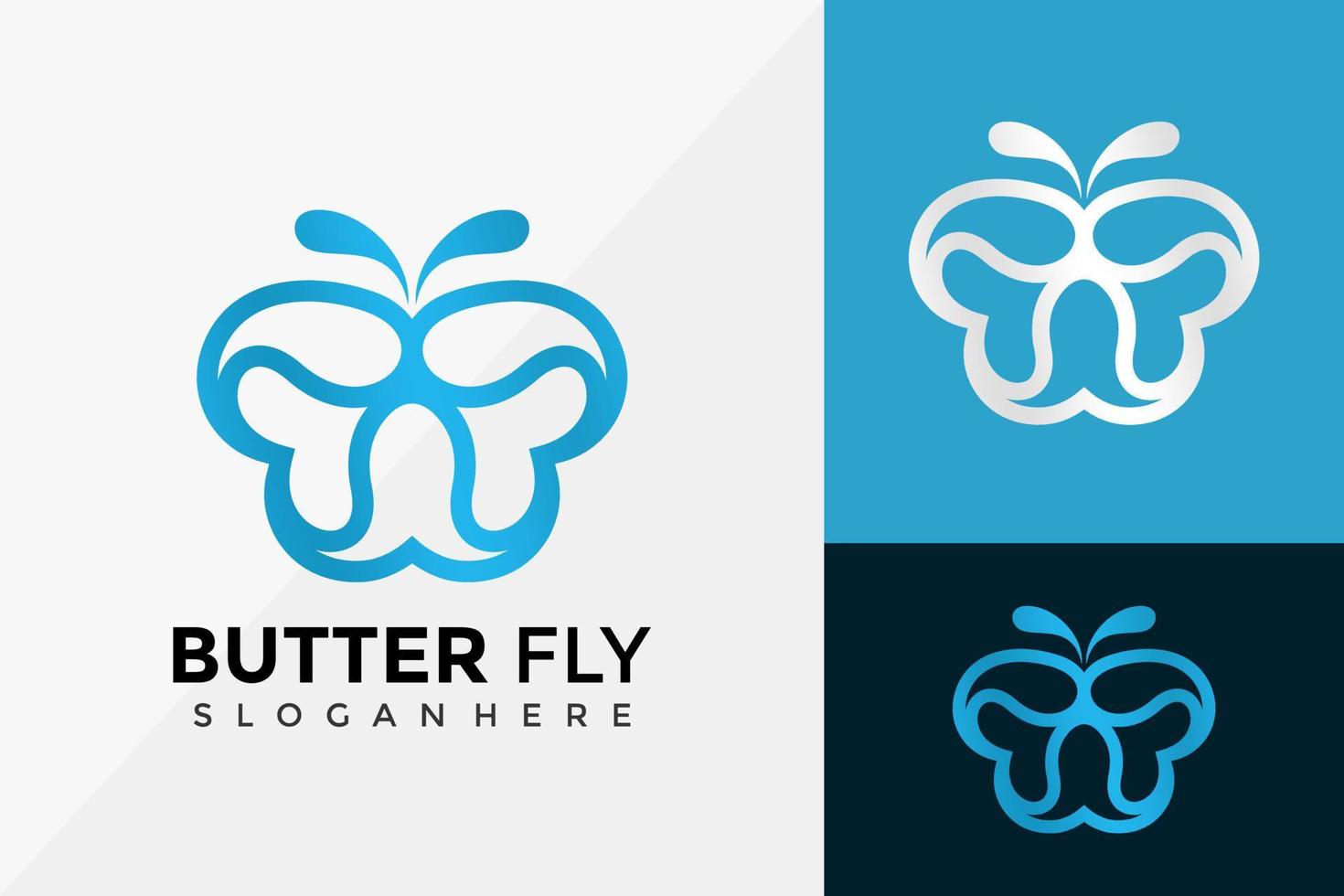 Butterfly love Logo Design, Brand Identity Logos Designs Vector Illustration Template