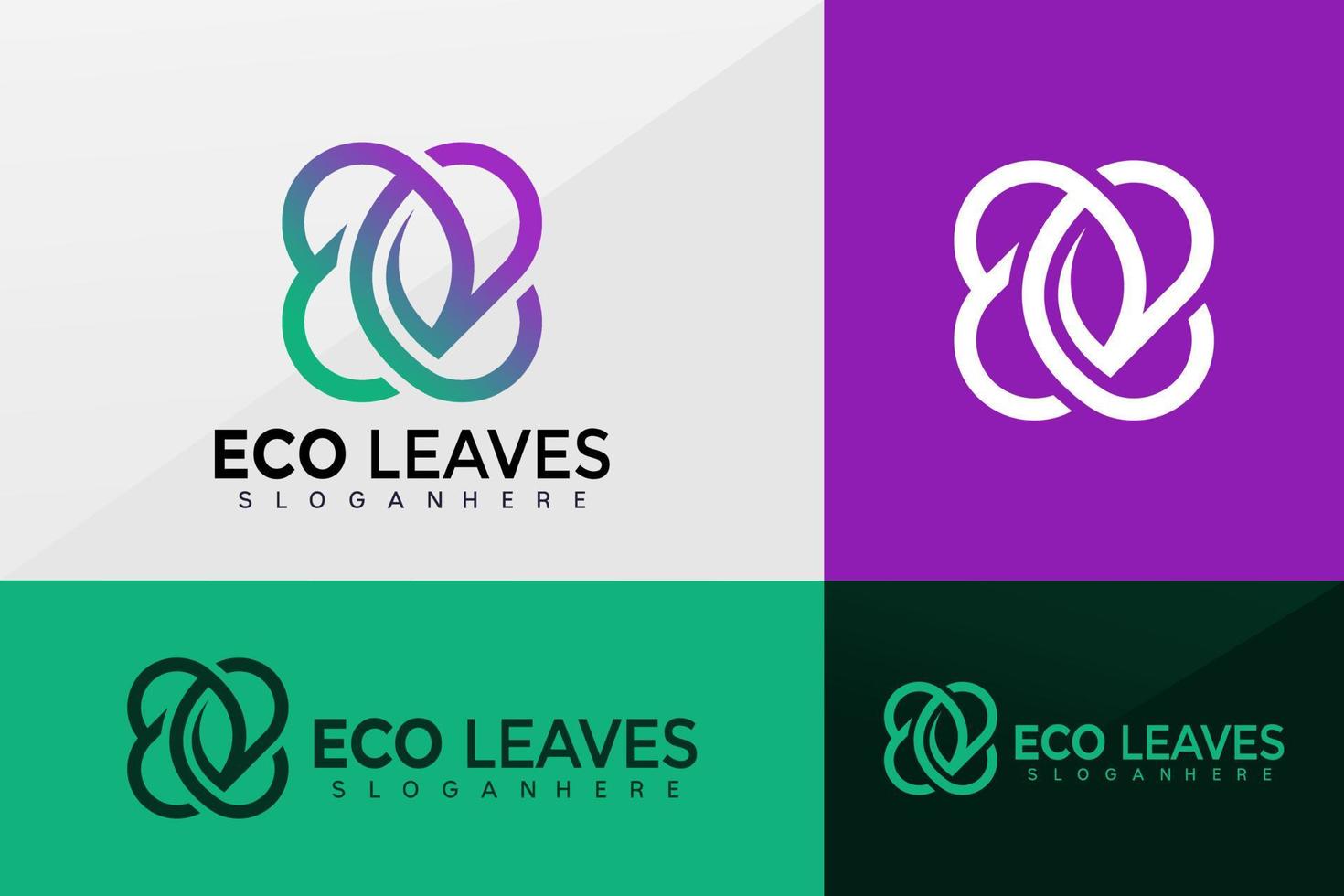 vector de logotipo de licencia ecológica, diseño de logotipos de hojas de amor, logotipo moderno, plantilla de ilustración de vector de diseños de logotipos