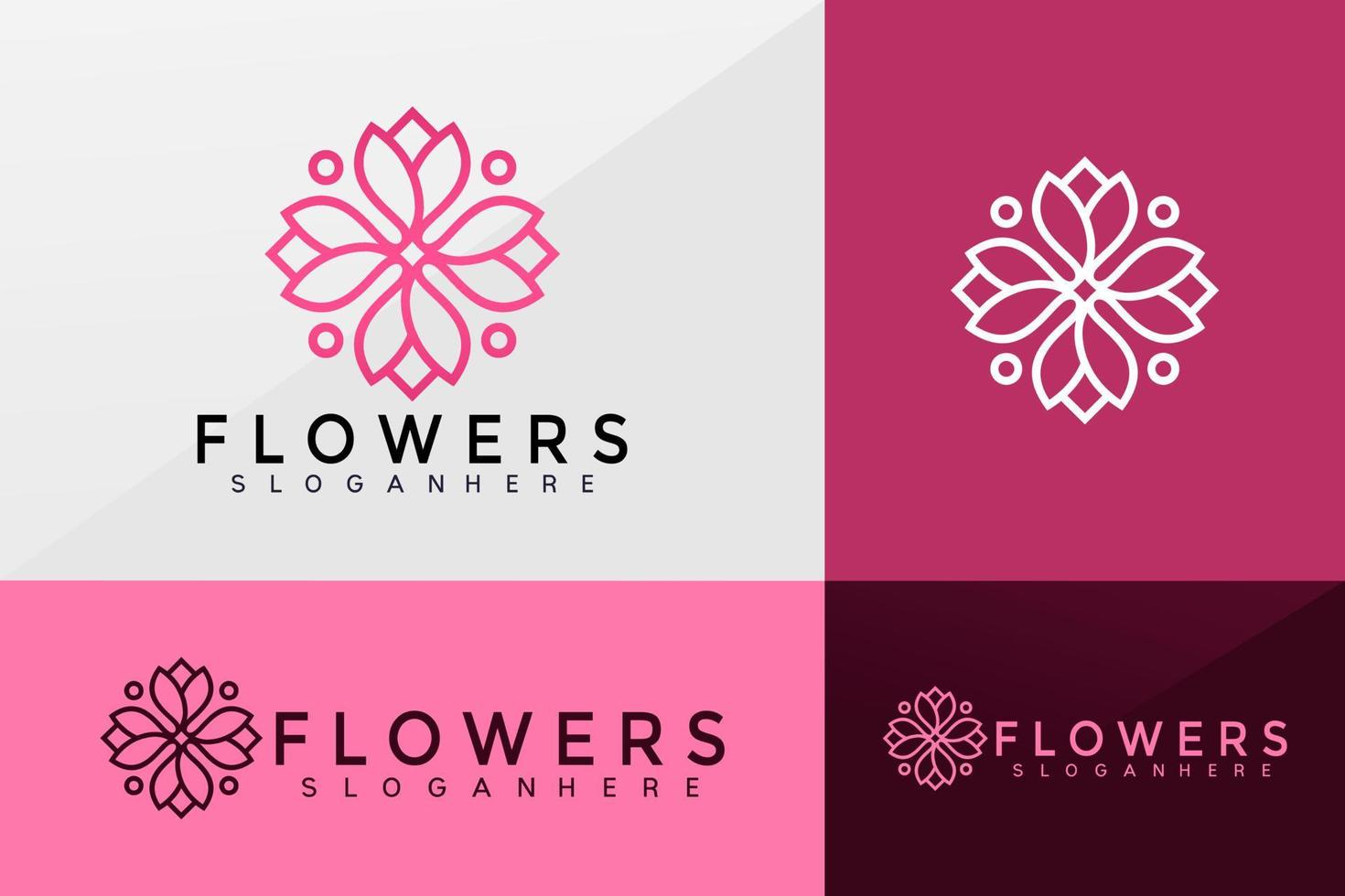 Flower logo vector, Brand Identity logo design, modern logo, Logo Designs Vector Illustration Template
