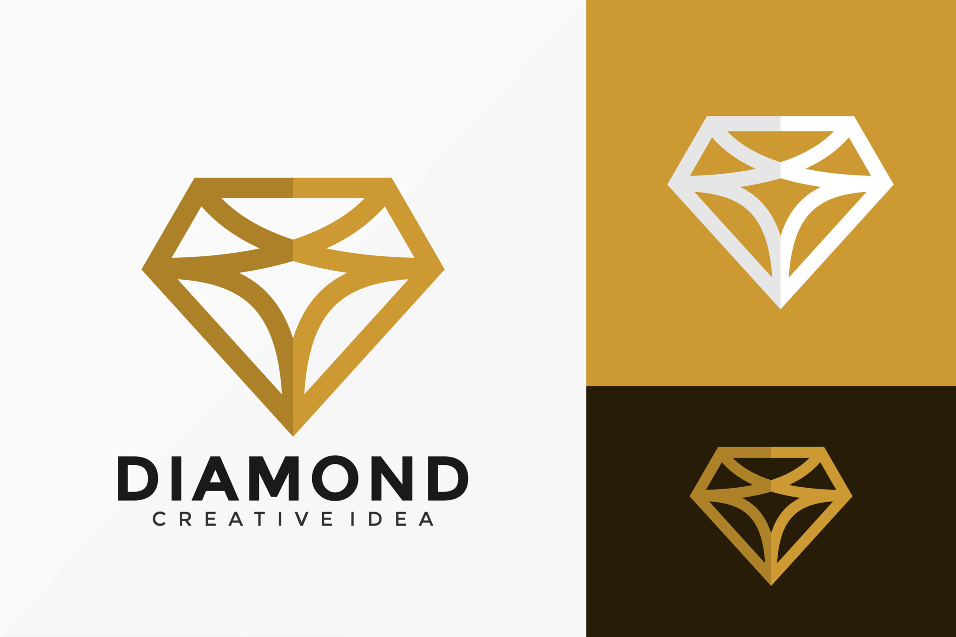 Luxury Line Art Diamond Company Logo Vector Design. Abstract emblem