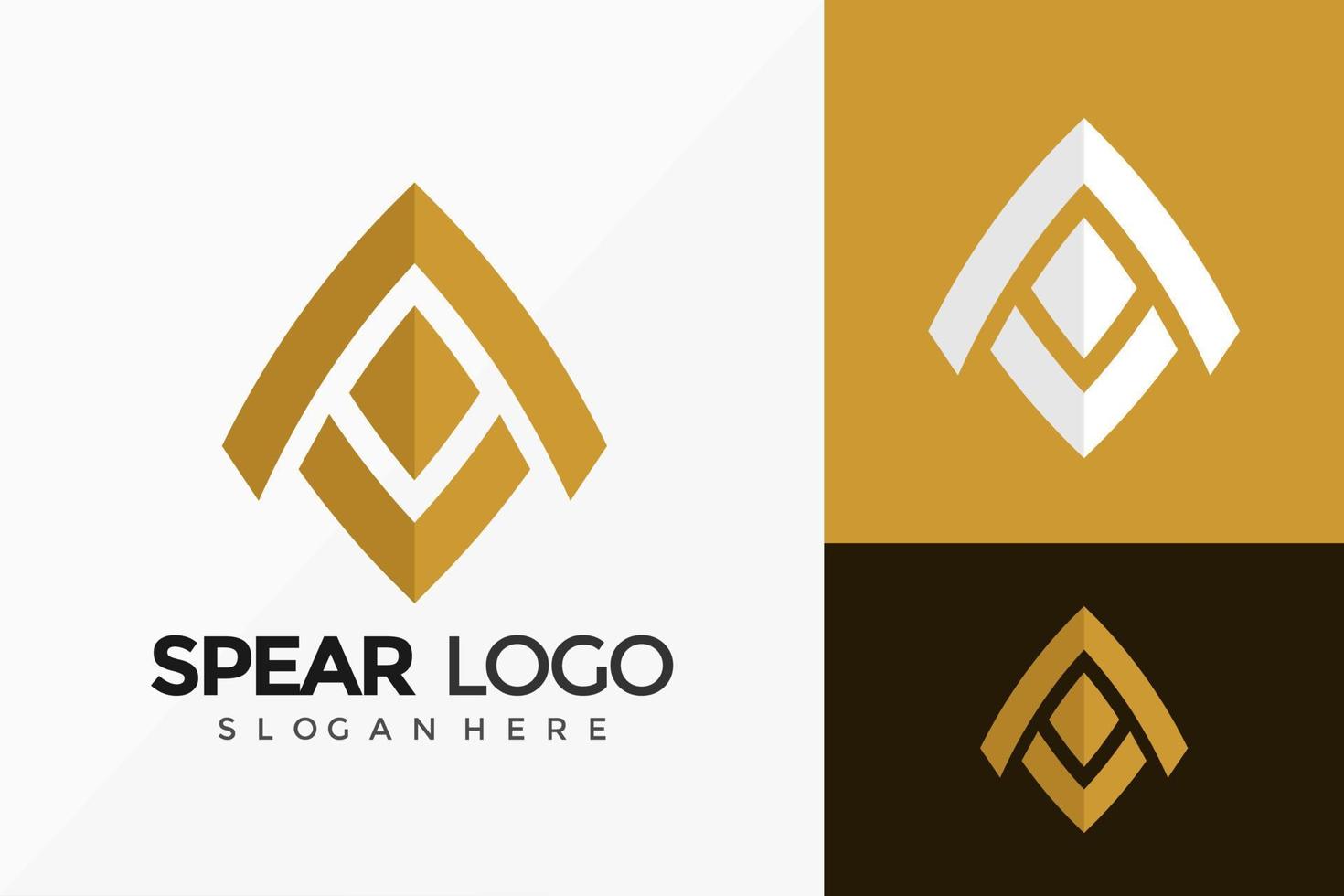 Letra un diseño de vector de logotipo de lanza. emblema abstracto, concepto de diseños, logotipos, elemento de logotipo para plantilla.