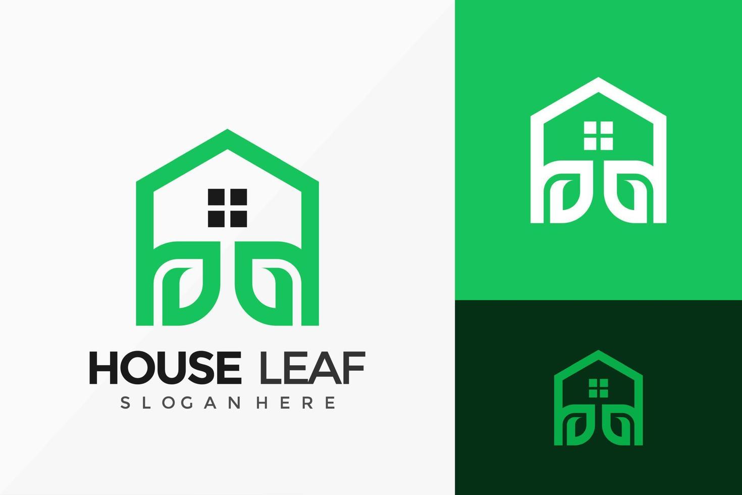 Tree House LeafLogo Vector Design. Abstract emblem, designs concept, logos, logotype element for template.