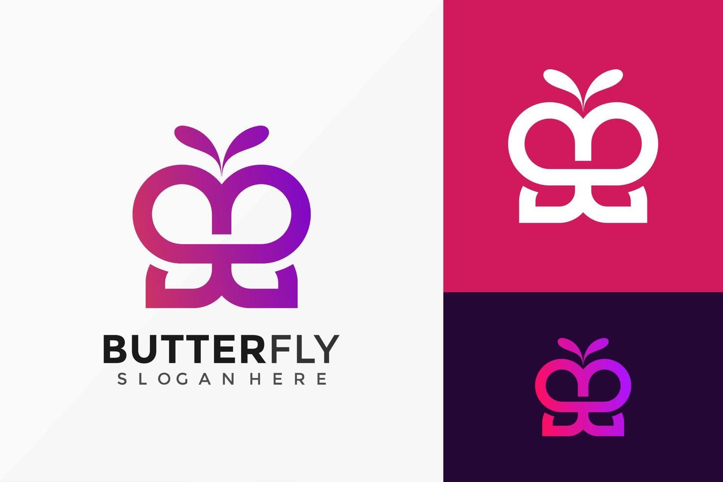 diseño de vector de logotipo de mariposa colorida. emblema abstracto, concepto de diseños, logotipos, elemento de logotipo para plantilla.