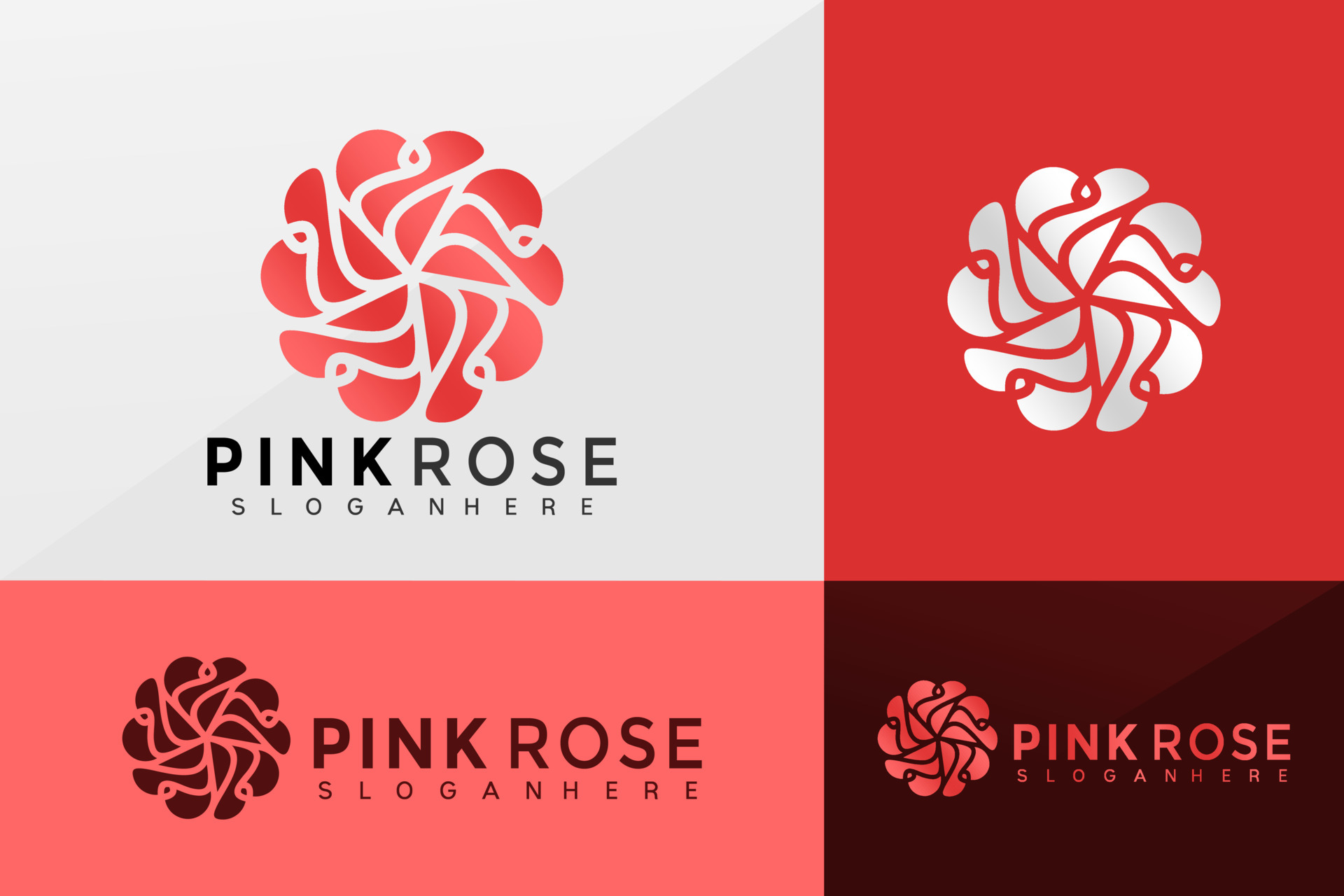 Pink Rose business logo vector, Brand Identity Logos design, modern