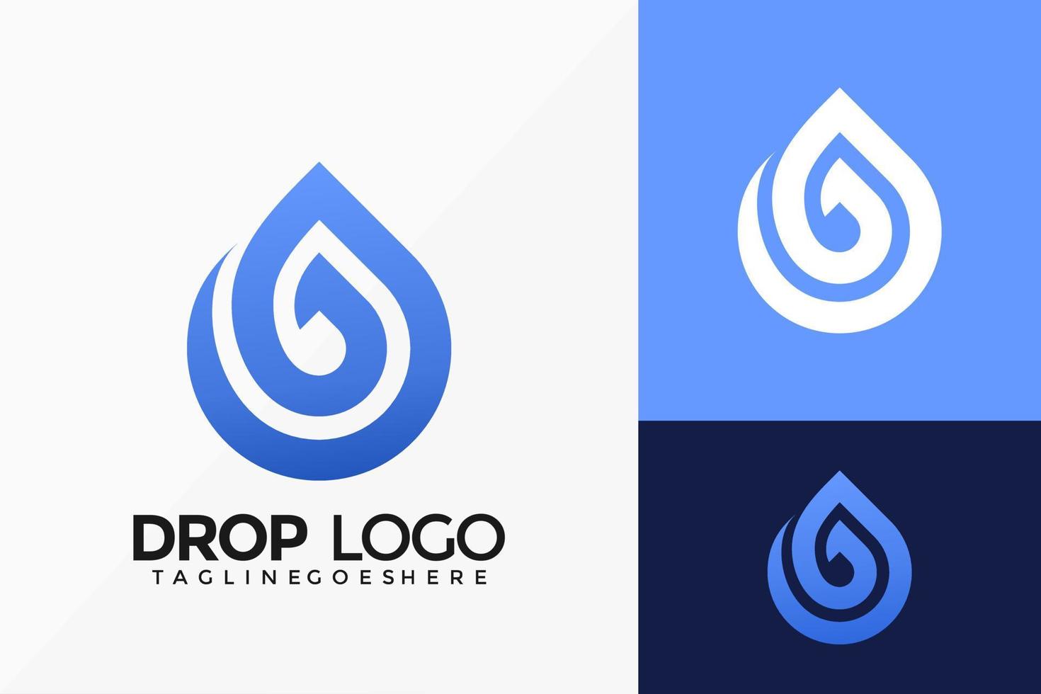 Letter D Drop Water Logo Vector Design. Abstract emblem, designs concept, logos, logotype element for template.