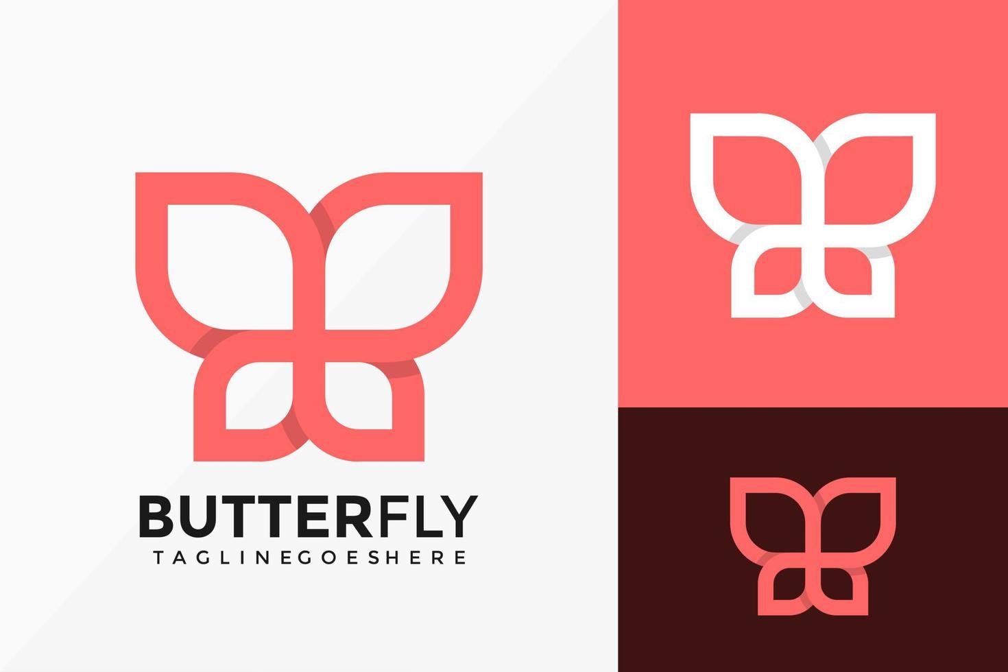 diseño de vector de logotipo de identidad de marca de mariposa. emblema abstracto, concepto de diseños, logotipos, elemento de logotipo para plantilla.