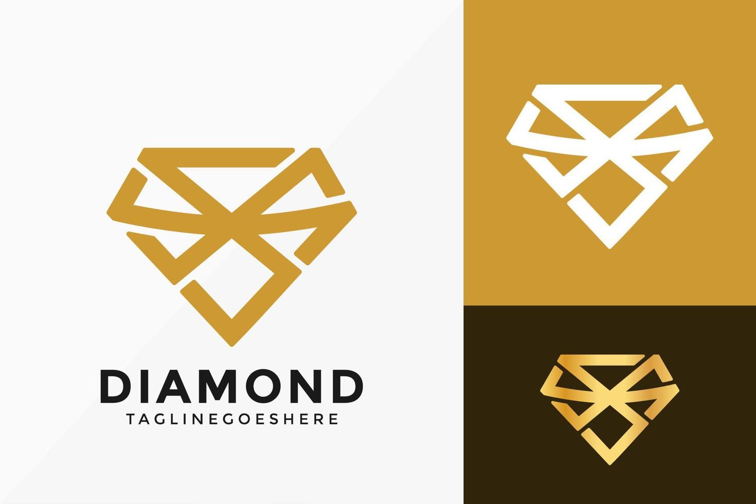 Abstract Diamond Logo Vector Design. Abstract emblem  designs concept  logos  logotype element for template.