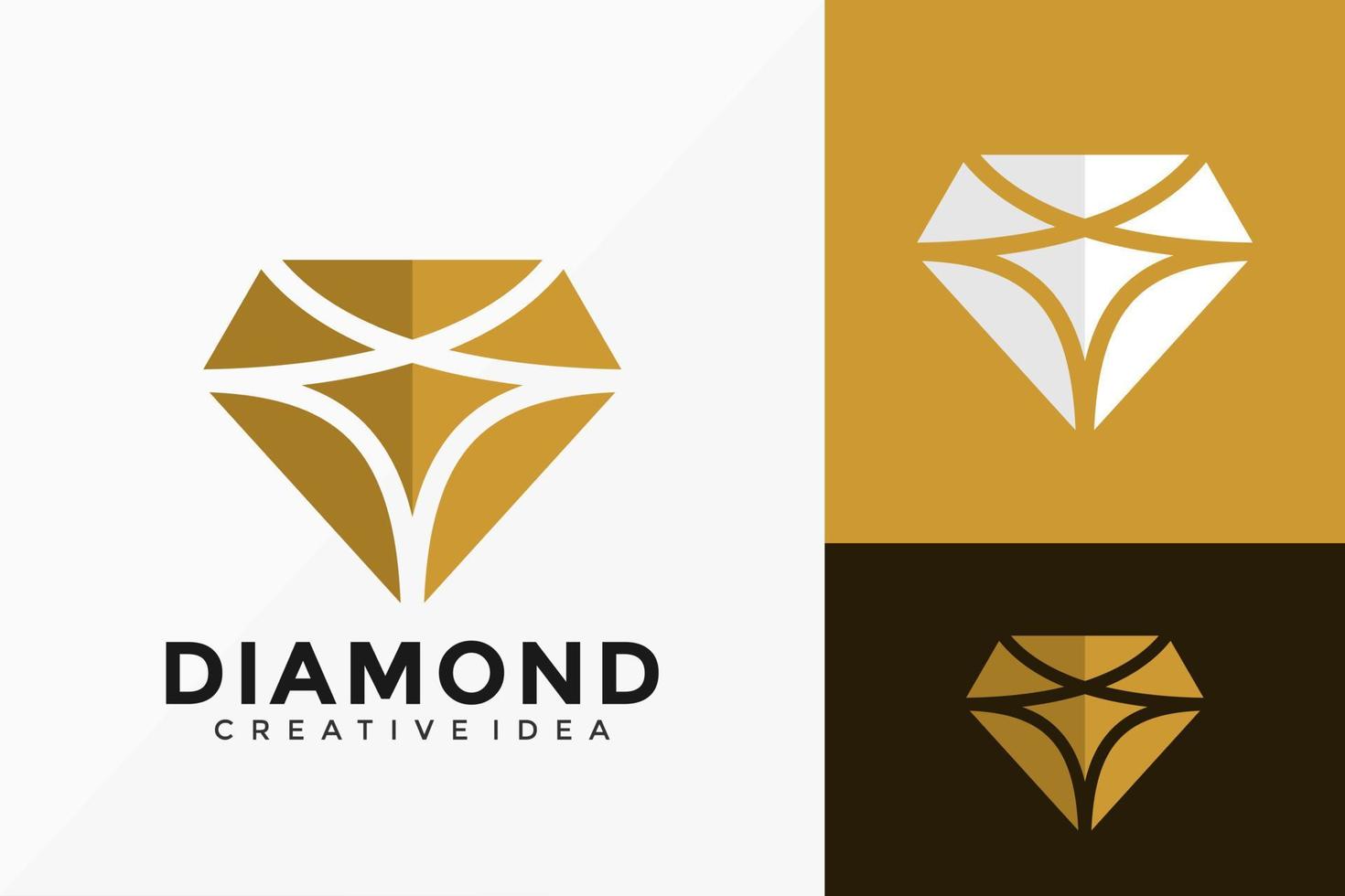 Diseño de vector de logotipo de cristal de diamante de lujo. emblema abstracto, concepto de diseños, logotipos, elemento de logotipo para plantilla.