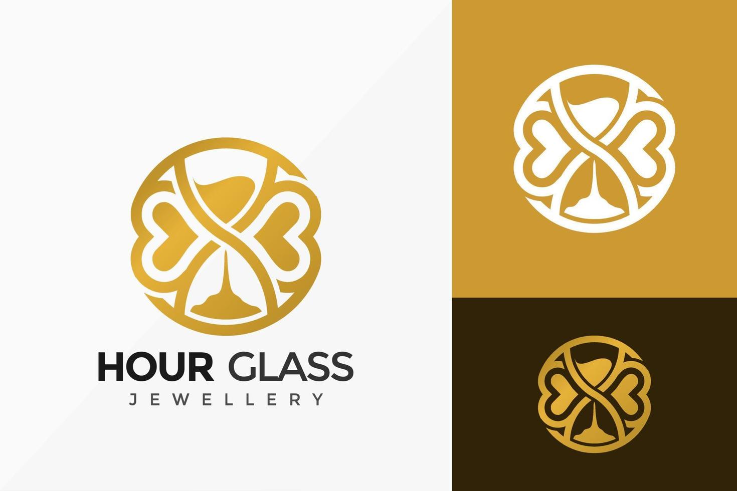 Luxury Hourglass Modern Logo Vector Design. Abstract emblem, designs concept, logos, logotype element for template.