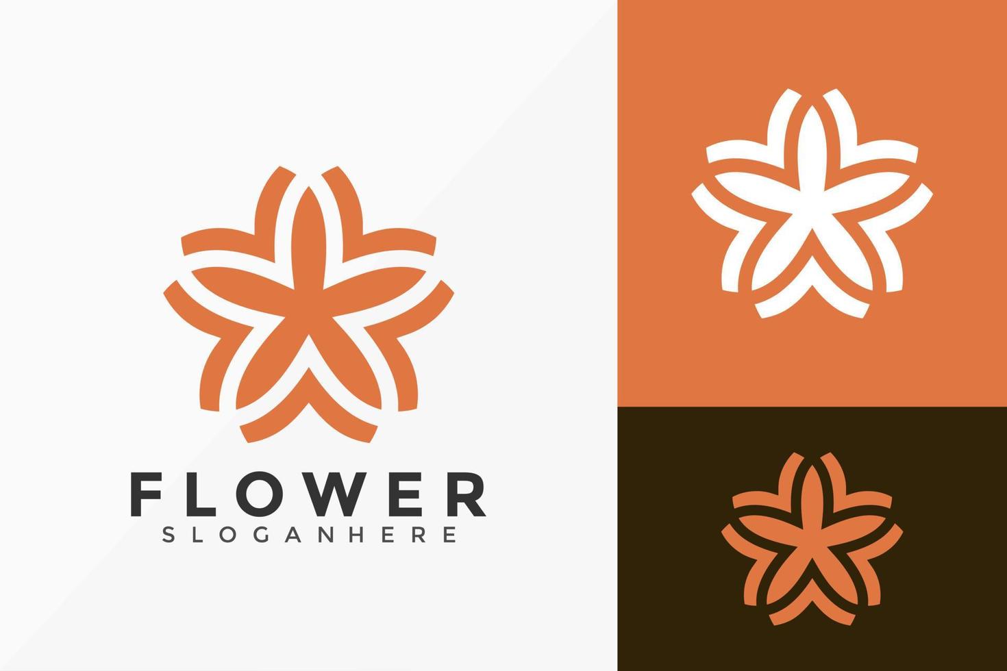 Elegante diseño de logotipo de flor estrella, diseños de logotipos minimalistas, plantilla de ilustración vectorial vector