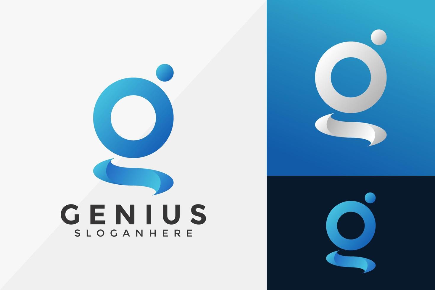 Letter G Genius Brand Identity Logo Template, Modern Logo Designs Vector Illustration Template