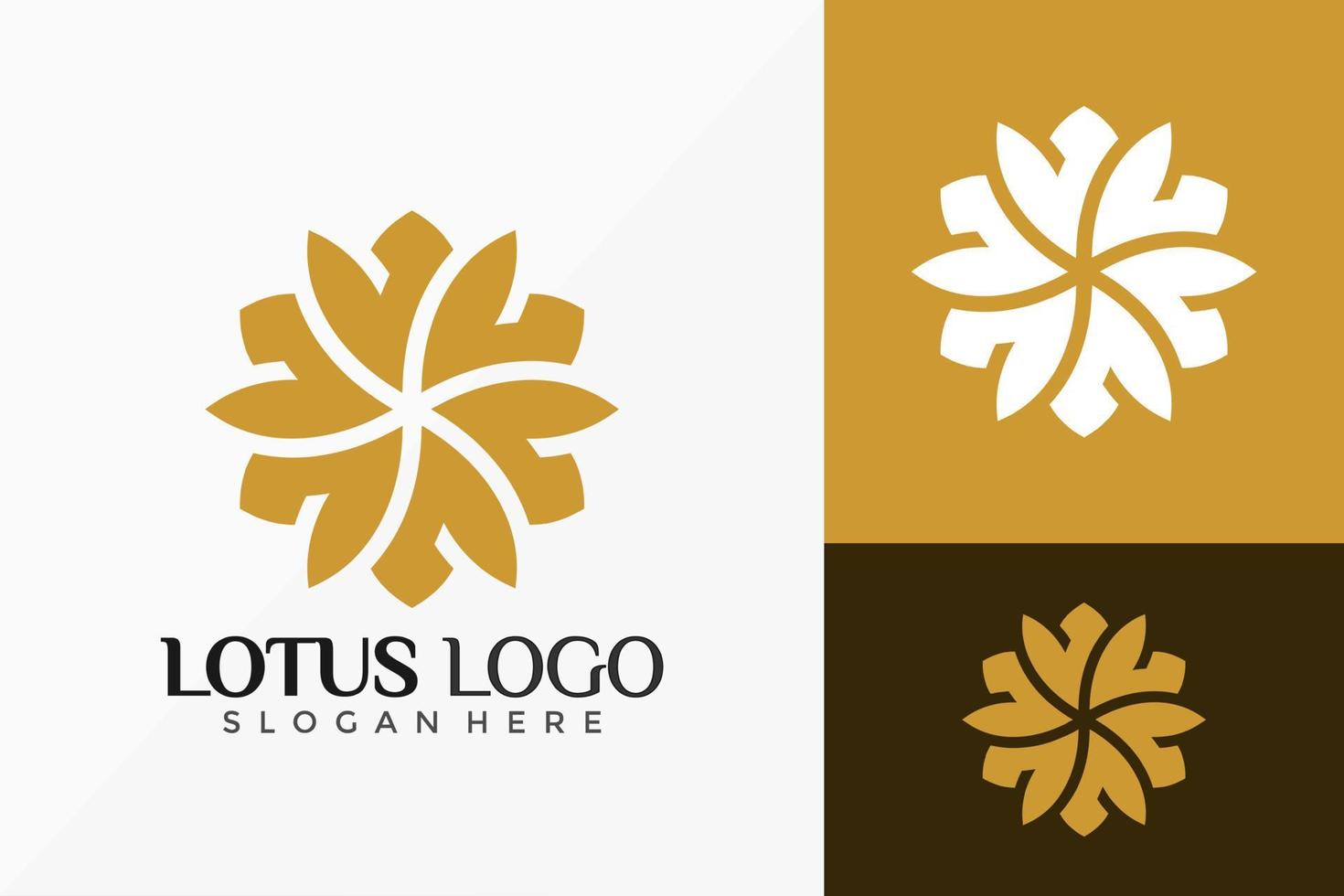 Luxury Lotus Floral Logo Vector Design. Abstract emblem, designs concept, logos, logotype element for template.