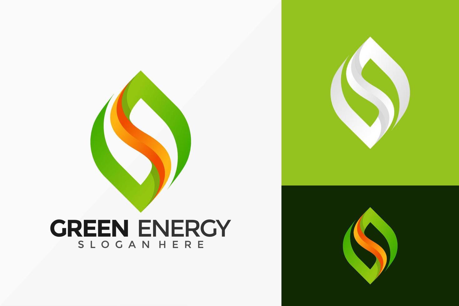 Letra s diseño de logotipo de energía verde. Plantilla de ilustración de vector de diseños de logotipos de ideas creativas