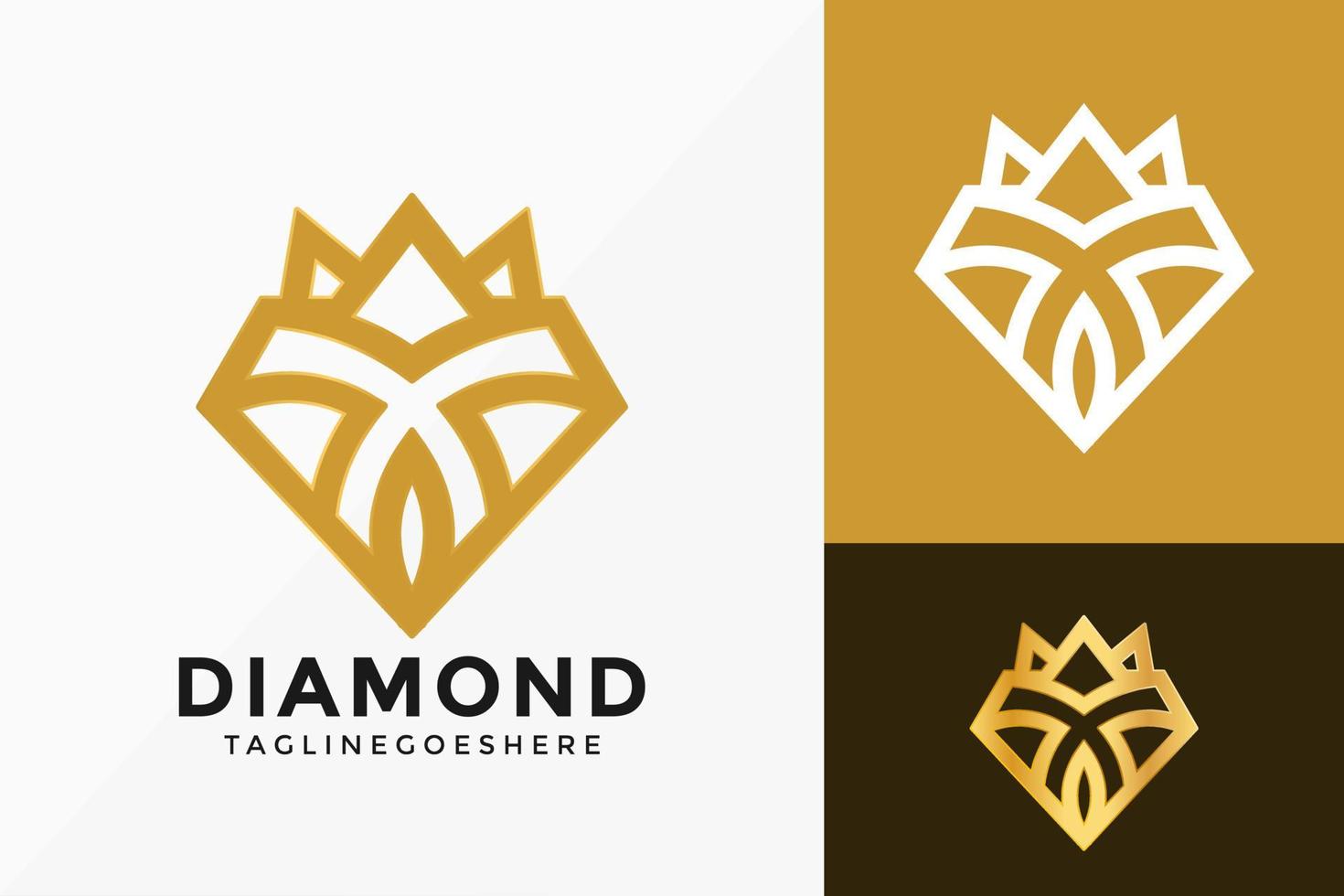 diseño de vector de logotipo de rey de diamantes de lujo. emblema abstracto, concepto de diseños, logotipos, elemento de logotipo para plantilla.