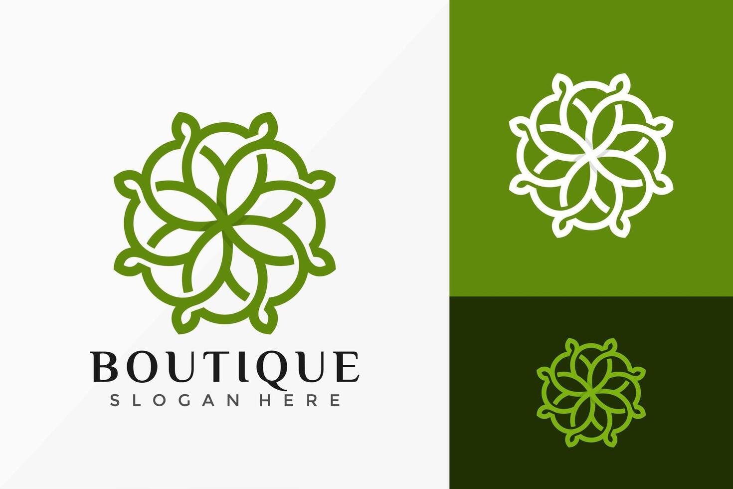 Nature Green Boutique Logo Vector Design. Abstract emblem, designs